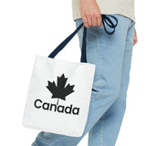 Faith Culture – Canada Maple Leaf Tote Bag | Bold Black & White Canadian Carryall 13" × 13'' Navy