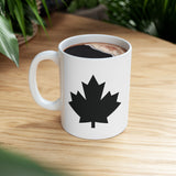 Faith Culture – Black Maple Leaf Mug – 11oz & 15oz | Bold Canadian Identity Cup