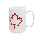 Faith Culture – Red Maple Leaf Canada Mug – 11oz & 15oz | Patriotic Canadian Coffee Cup