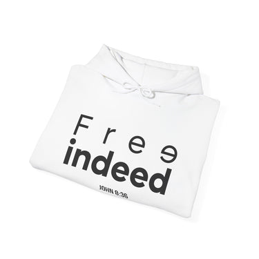 Free Indeed Abstract Christian Hoodie | John 8:36 Bible Verse Apparel