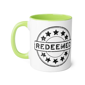 Faith Culture - Redeemed - Christian Accent Coffee Mug, 11oz Light Green 11oz