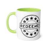 Faith Culture - Redeemed - Christian Accent Coffee Mug, 11oz Light Green 11oz