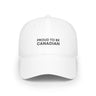 Faith Culture – Proud to Be Canadian Low Profile Baseball Cap – White | Minimal Patriotic Statement Hat White One size
