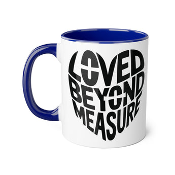 Loved Beyond Measure Accent Mug - 11oz Coffee Mug for Gift Giving and Daily Inspiration Blue 11oz