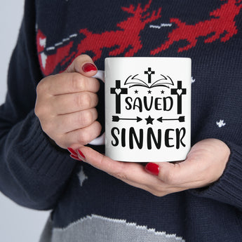 Faith Culture - Sinner Saved By Grace - Christian Ceramic Coffee Mug 11oz