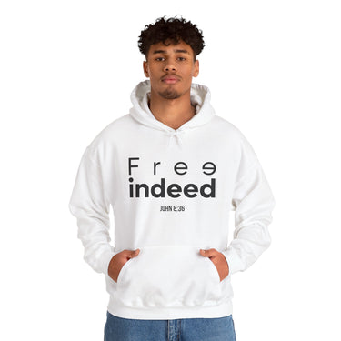Free Indeed Abstract Christian Hoodie | John 8:36 Bible Verse Apparel