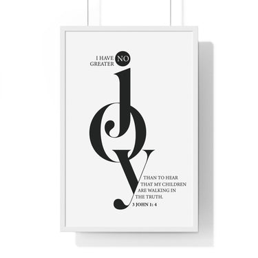 Faith Culture - 3 John 1:4 Christian Scripture Wall Art No Greater Joy 20" x 30" White