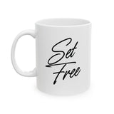 Faith Culture - Set Free Christian Mug, 11oz & 15oz | Bold Faith-Inspired Coffee Cup