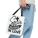 Faith Culture - Serve One Another in Love Christian Tote Bag - Galatians 5:13 Bible Verse