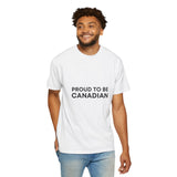 Faith Culture - Proud to Be Canadian Unisex T-Shirt – White | Minimalist Black Text Tee