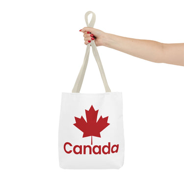 Faith Culture – Canada Maple Leaf Tote Bag | Bold & Patriotic Everyday Carryall 13" × 13'' Beige