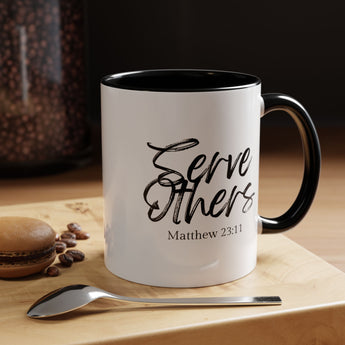 Faith Culture - Serve Others - Matthew 23:11 Christian Coffee Mug 11oz Black