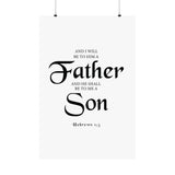 Faith Culture - Hebrews 1:5 Christian Poster Father and Son Scripture Wall Art