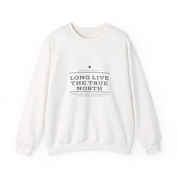 Faith Culture – Long Live the True North Crewneck Sweatshirt – White | Bold Canada Day Statement Pullover