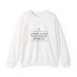 Faith Culture – Long Live the True North Crewneck Sweatshirt – White | Bold Canada Day Statement Pullover