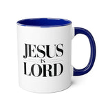 Faith Culture - Jesus Is Lord - Christian Accent Coffee Mug, 11oz Blue 11oz
