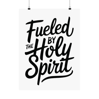 Faith Culture Fueled by the Holy Spirit Christian Matte Poster | Minimalist Faith Wall Art Print