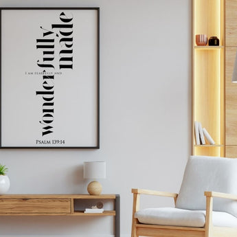 Wonderfully Made - Psalm 139:14 - Christian Wall Art