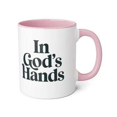 Faith Culture - In God’s Hands - Christian Accent Coffee Mug, 11oz Pink 11oz