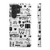 Prayer and Faith Christian Tough Phone Cases Samsung Galaxy S22 Ultra Glossy