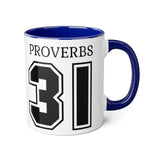 Faith Culture - Proverbs 31 Woman - Christian Accent Coffee Mug, 11oz Blue 11oz