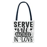 Faith Culture - Serve One Another in Love Christian Tote Bag - Galatians 5:13 Bible Verse