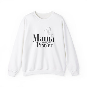 Faith Culture - This Mama Strengthens with Prayer -Christian Unisex Heavy Blend™ Crewneck Sweatshirt