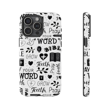 Prayer and Faith Christian Tough Phone Cases iPhone 15 Pro Max Glossy