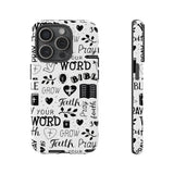 Prayer and Faith Christian Tough Phone Cases iPhone 15 Pro Glossy