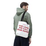 Faith Culture – The Land We Call Our Home Tote Bag | Red Canadian Anthem-Inspired Carryall