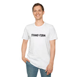 Faith Culture – Stand Firm Unisex T-Shirt – White | Christian Encouragement Tee Inspired by 1 Corinthians 16:13