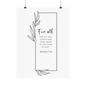 Faith Culture For All Romans 3:23 Christian Matte Poster | All Have Sinned Scripture Wall Art Print