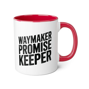 Faith Culture - Waymaker Promise Keeper - Christian Accent Coffee Mug, 11oz Red 11oz
