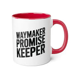 Faith Culture - Waymaker Promise Keeper - Christian Accent Coffee Mug, 11oz Red 11oz