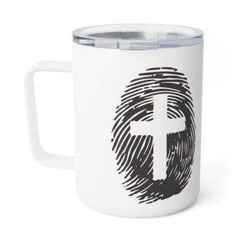 Faith Culture – Fingerprint Cross – Christian Coffee and Tea Mug, 10oz