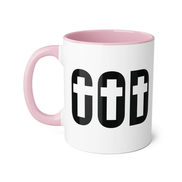 Faith Culture - GOD of the Cross - Christian Accent Coffee Mug, 11oz Pink 11oz