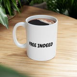 Faith Culture - Free Indeed Christian Coffee Mug – Inspirational Scripture Drinkware, 11oz & 15oz
