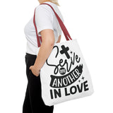 Faith Culture - Serve One Another in Love Christian Tote Bag - Galatians 5:13 Bible Verse