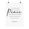 Perfect Peace Wall Poster | Isaiah 26:3 Christian Decor 12" x 16" Matte