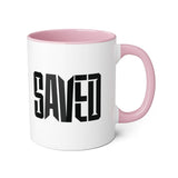 Faith Culture - SAVED - Christian Accent Coffee Mug, 11oz Pink 11oz