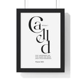 When I Called framed Bible verse wall art inspired by Psalm 138:3, black frame with black and white scripture typography