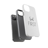 Faith Culture – God First Christian Tough Phone Case iPhone 14 Plus Glossy