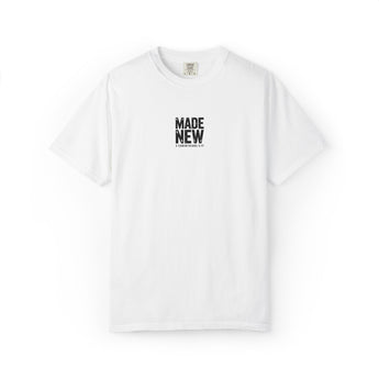 Faith Culture Made New Garment Dyed T Shirt – White | 2 Corinthians 5:17 Comfort Colors 1717 Christian Tee