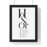 Honor Her framed Bible verse wall art inspired by Proverbs 31:31, black frame with black and white scripture typography