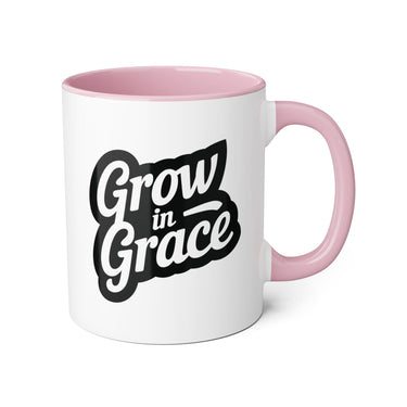 Faith Culture - Grow in Grace - Christian Accent Coffee Mug, 11oz Pink 11oz