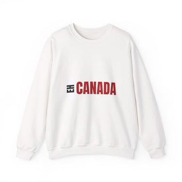 Faith Culture – Eh Canada Crewneck Sweatshirt – White | Playful Canadian Pride Pullover