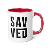 Faith Culture - SAVED - Christian Accent Coffee Mug, 11oz Red 11oz