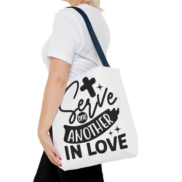 Faith Culture - Serve One Another in Love Christian Tote Bag - Galatians 5:13 Bible Verse