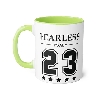 Faith Culture - Fearless Psalm 23 - Christian Accent Coffee Mug, 11oz