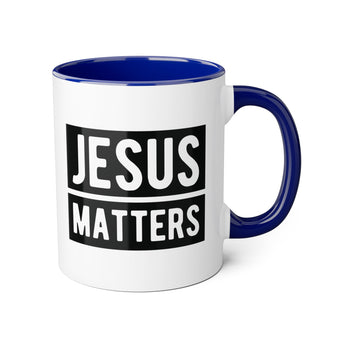 Faith Culture - Jesus Matters - Christian Accent Coffee Mug, 11oz Blue 11oz